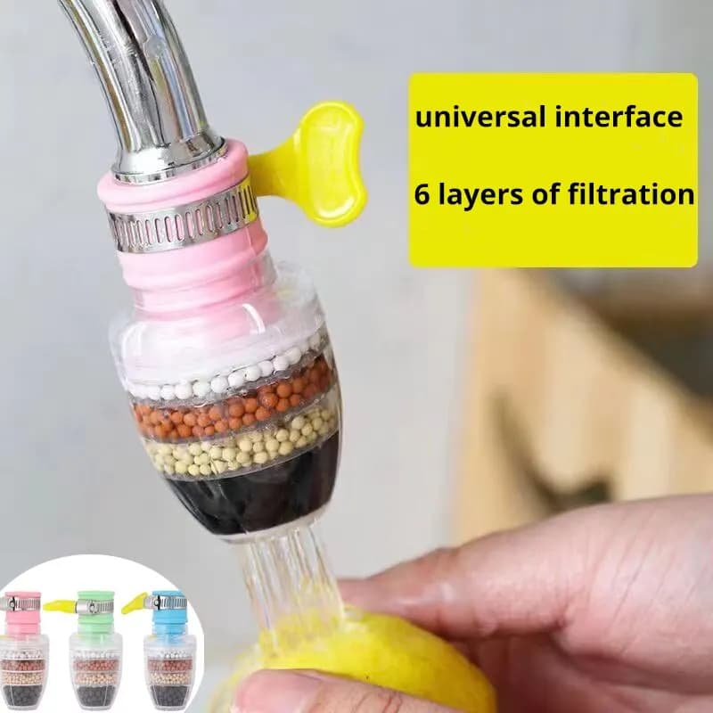 Purificateur de robinet avec filtre à eau à 6 couches, pierre médicale, buse de charbon de coco pour
