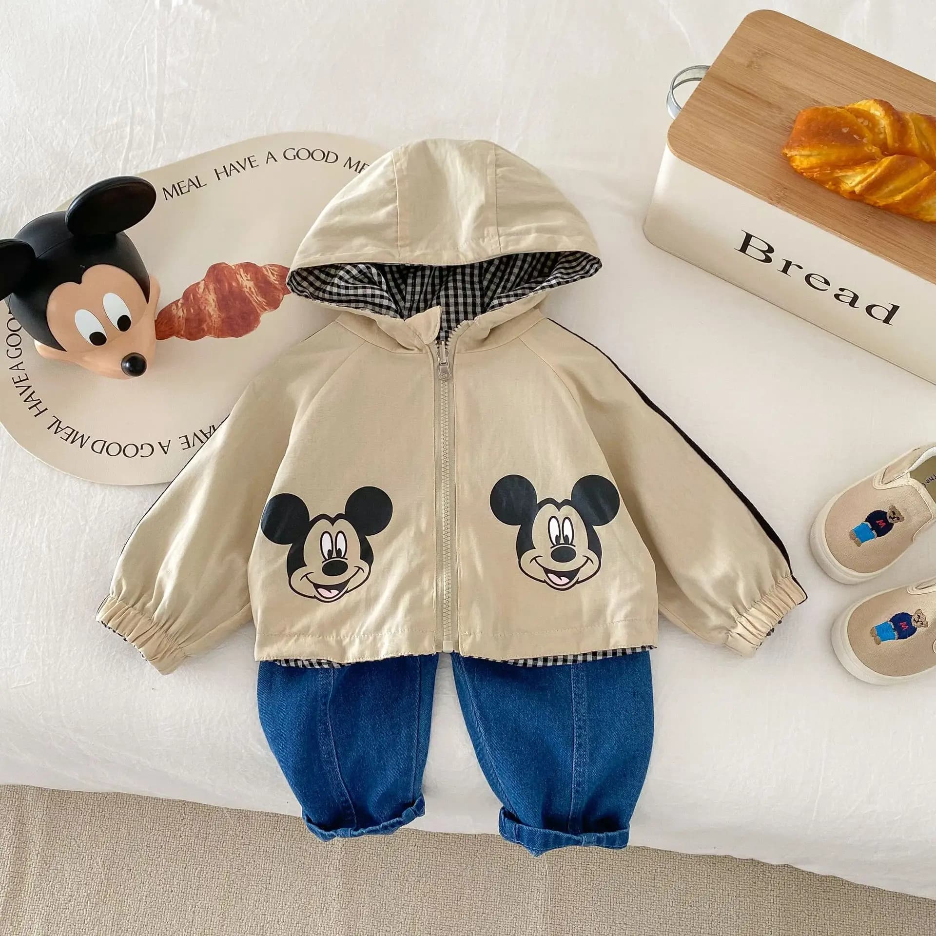 Nouveau enfant en bas âge enfants Mickey Mouse Double face veste manteaux printemps automne bébé gar