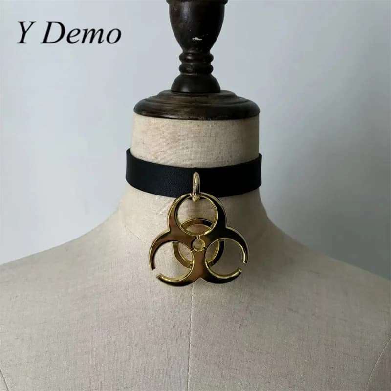 Y Demo Punk pendentif déchets médicaux en cuir Pu réglable tour de cou Rock collier décontracté