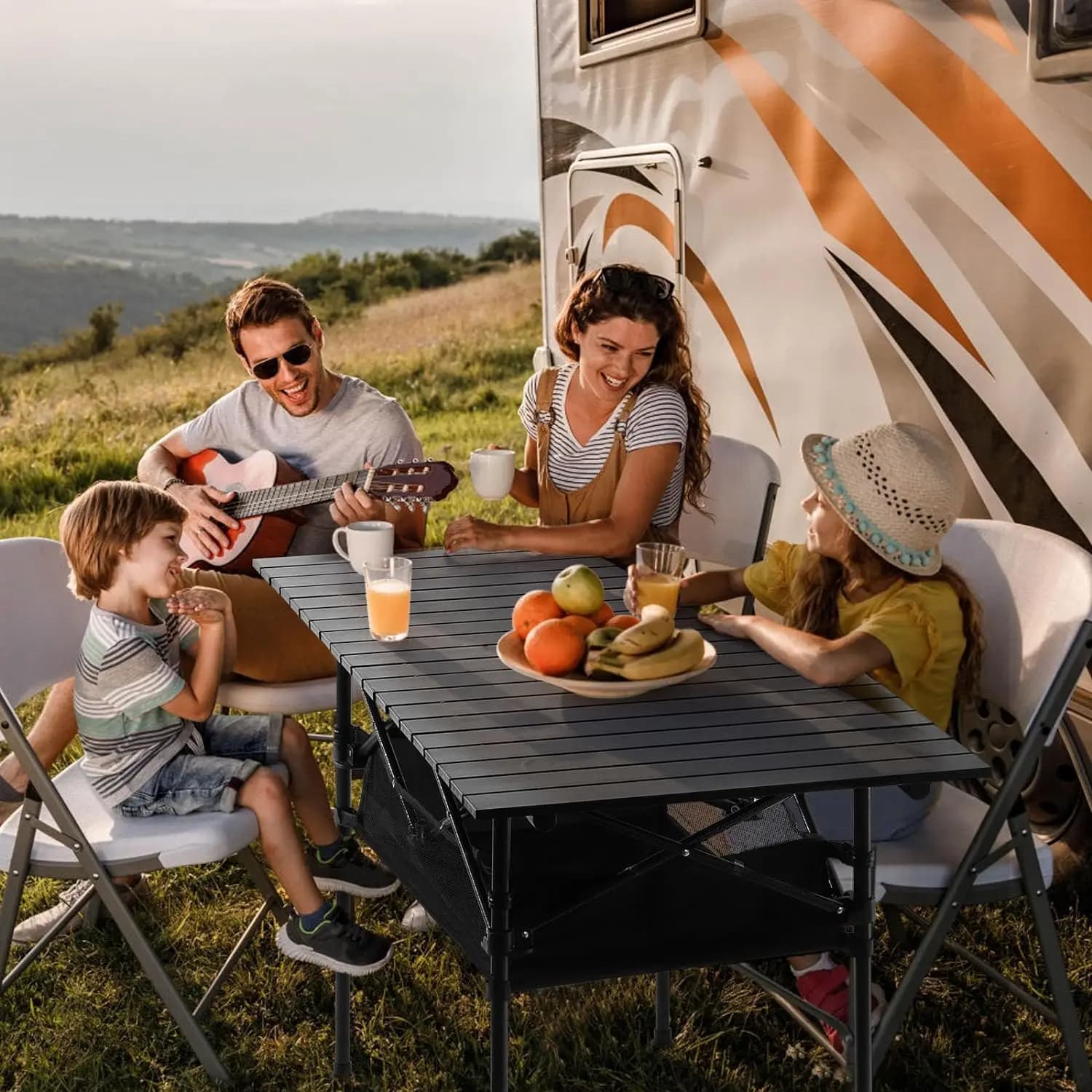 Table de pique-nique de camping en aluminium, bureau portable étanche et antirouille