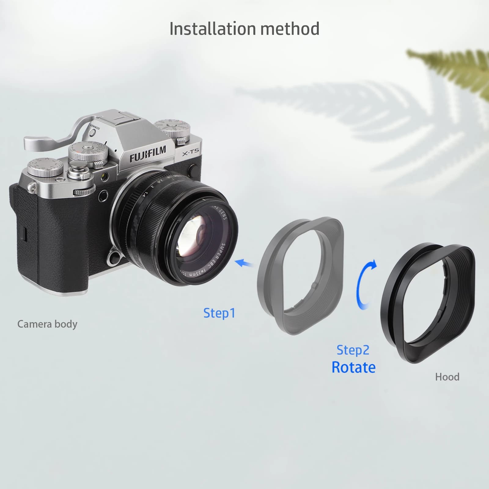 Haoge LH-X53 carré métal pare-soleil pour Fujifilm Fuji Fujinon XF 35mm F1.4 R / XF35mm/F1.4 R xf18m