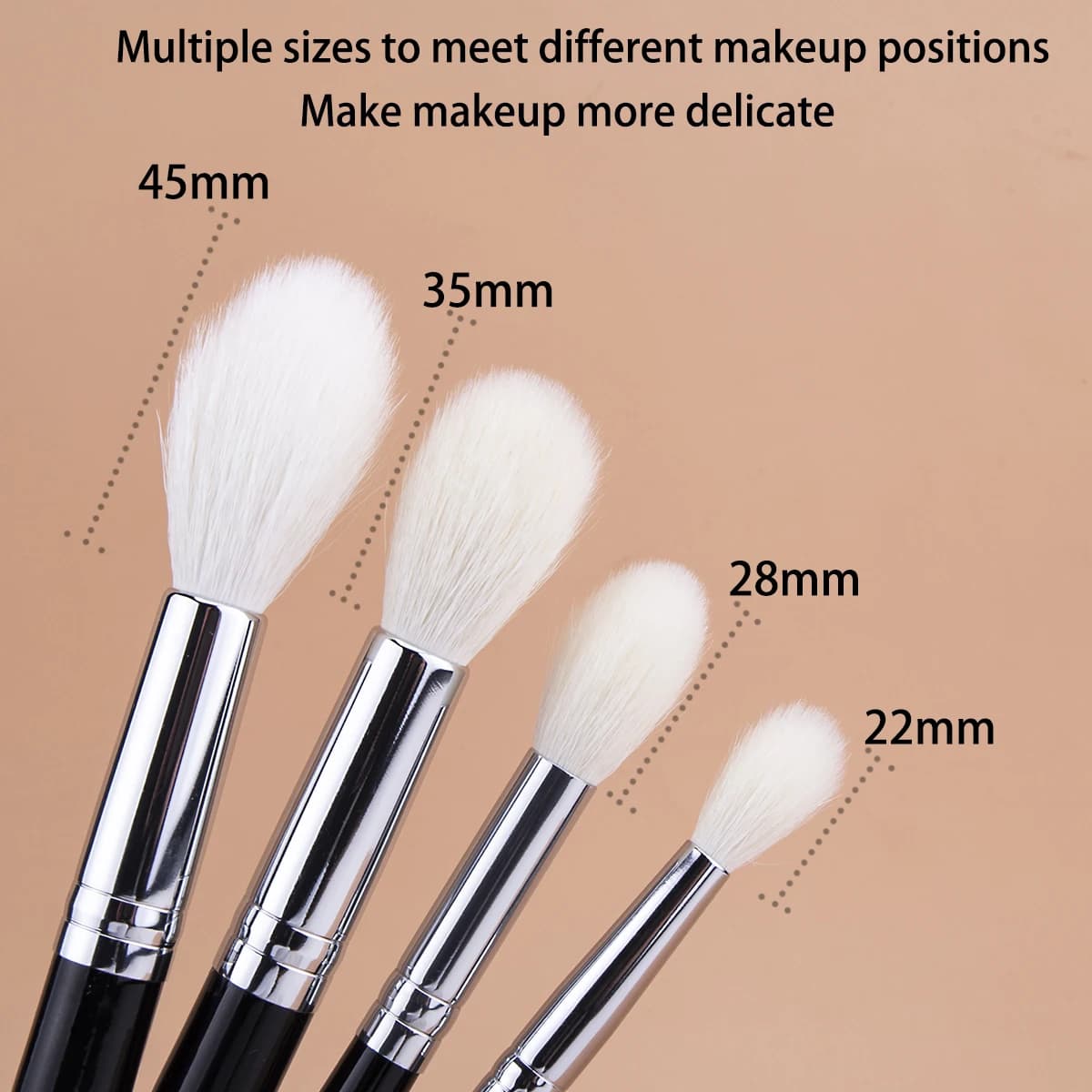 Pinceau surligneur de maquillage 100% poils de chèvre, surligneur conique, poudre de réglage du visa