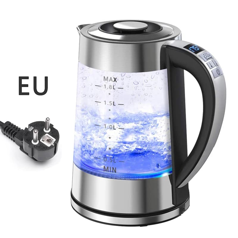Bouilloire électrique thermostatique intelligente en verre, capacité de 1,8 l, Thermostat automatiqu