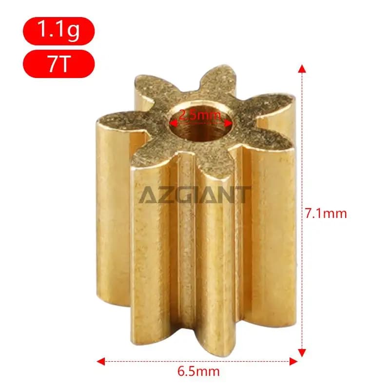 Pignon métallique en laiton, 7 8 9 10 11 12 14 16 17 18 dents, moteur 1.9 2 2.5 4.9mm, arbre à trou,