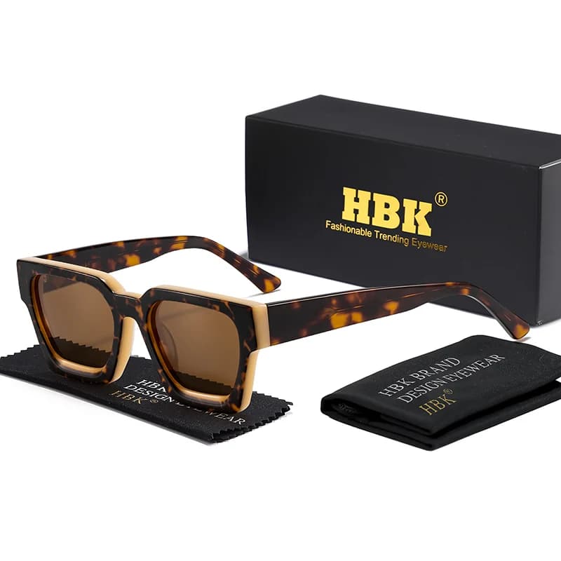 HBK TAC épais cristal acétate carré lunettes de soleil hommes haute qualité polarisé conduite lunett