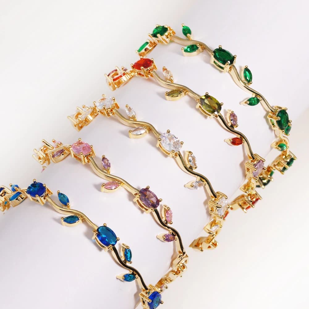Bracelets de marque en zircone cubique pour femmes, bijoux de mariée, demoiselle d'honneur, cadeau p