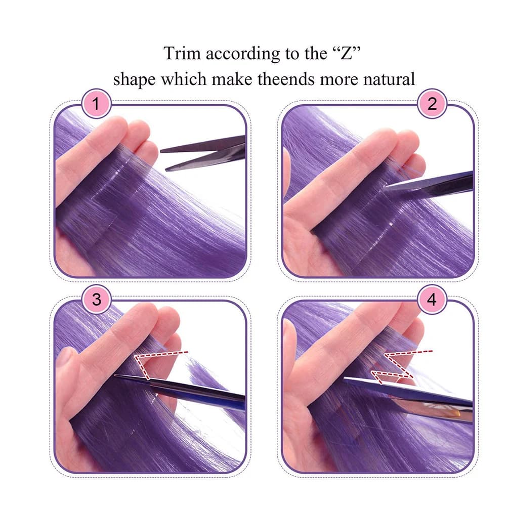 Extensions capillaires synthétiques à reflets colorés pour filles, postiches lisses multicolores de 