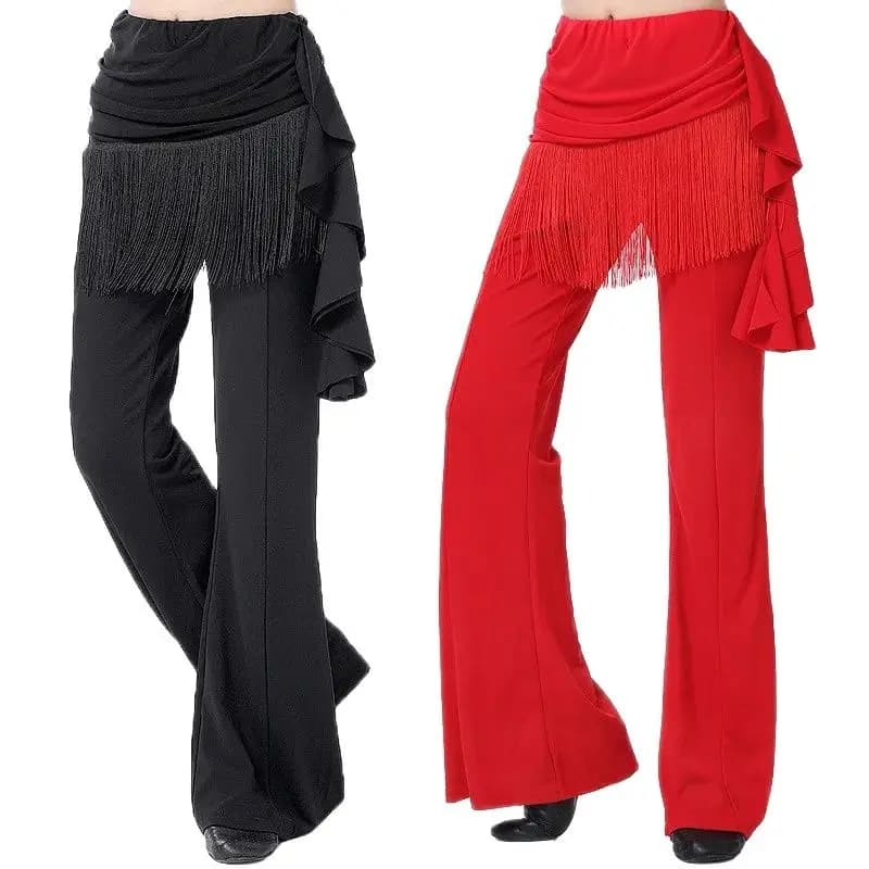 Nouveau haute qualité marin danse jupe pantalon femme gland trompette jupe pantalon danse carrée dan