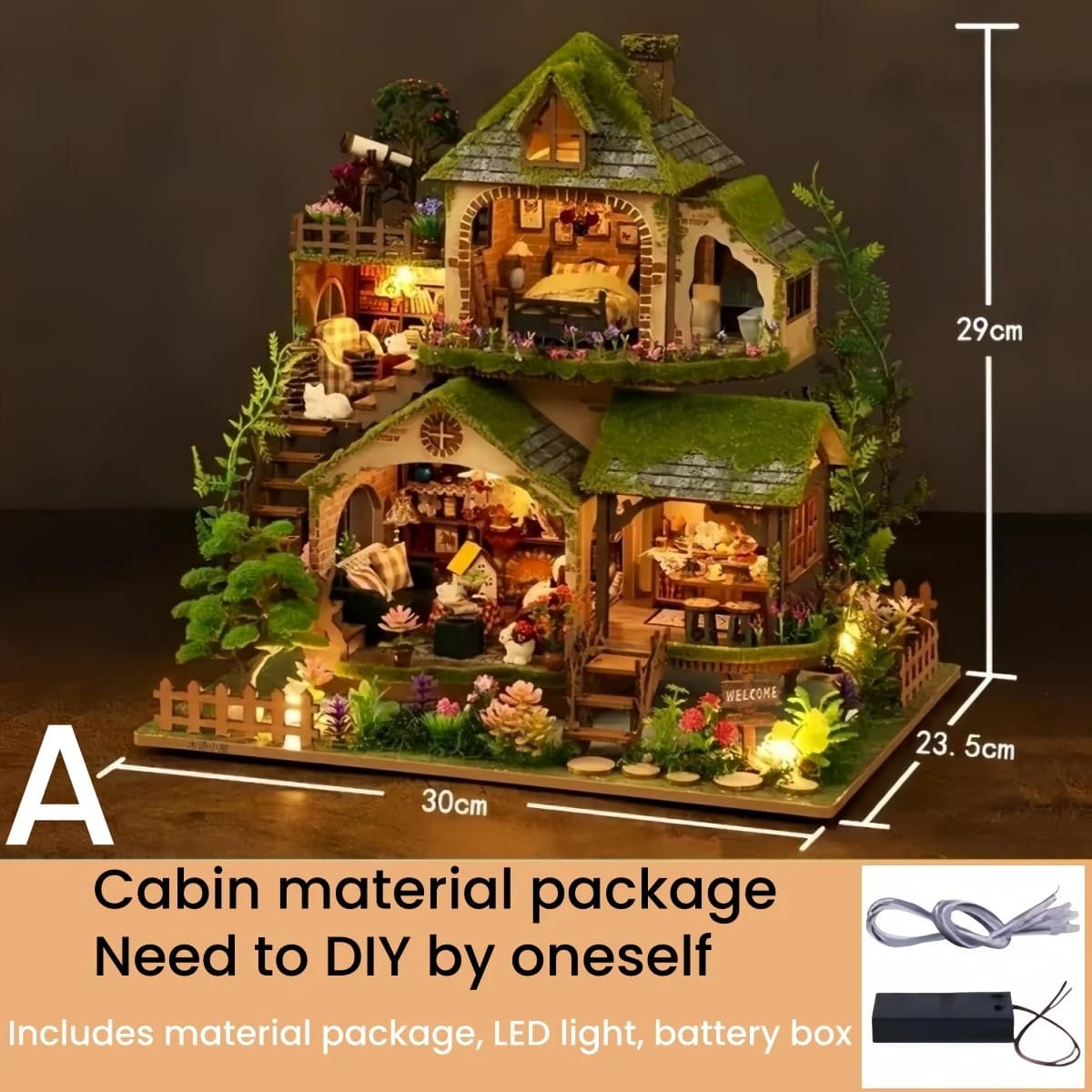 Kit de modèle Miniature en bois, bricolage, aventures forestière, maison de poupée, Puzzle 3D, maiso
