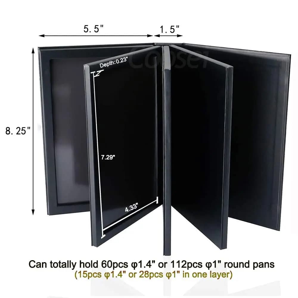 Grande palette de fard à paupières magnétique en forme de livre, 3 ou 4 couches, grande boîte de ran