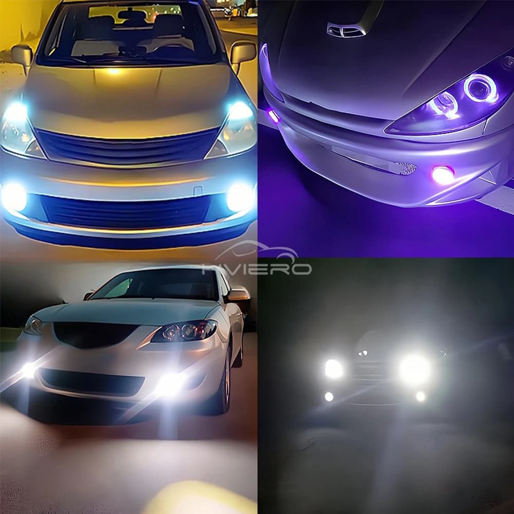 Phares antibrouillard DRL COB Angel Eye pour conduite automobile, lampes ambiantes, étanche, ampoule