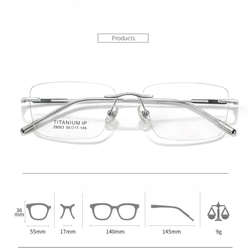 F · DRACON lunettes sans cadre en titane pur lunettes carrées simples et rétro pour hommes monture o