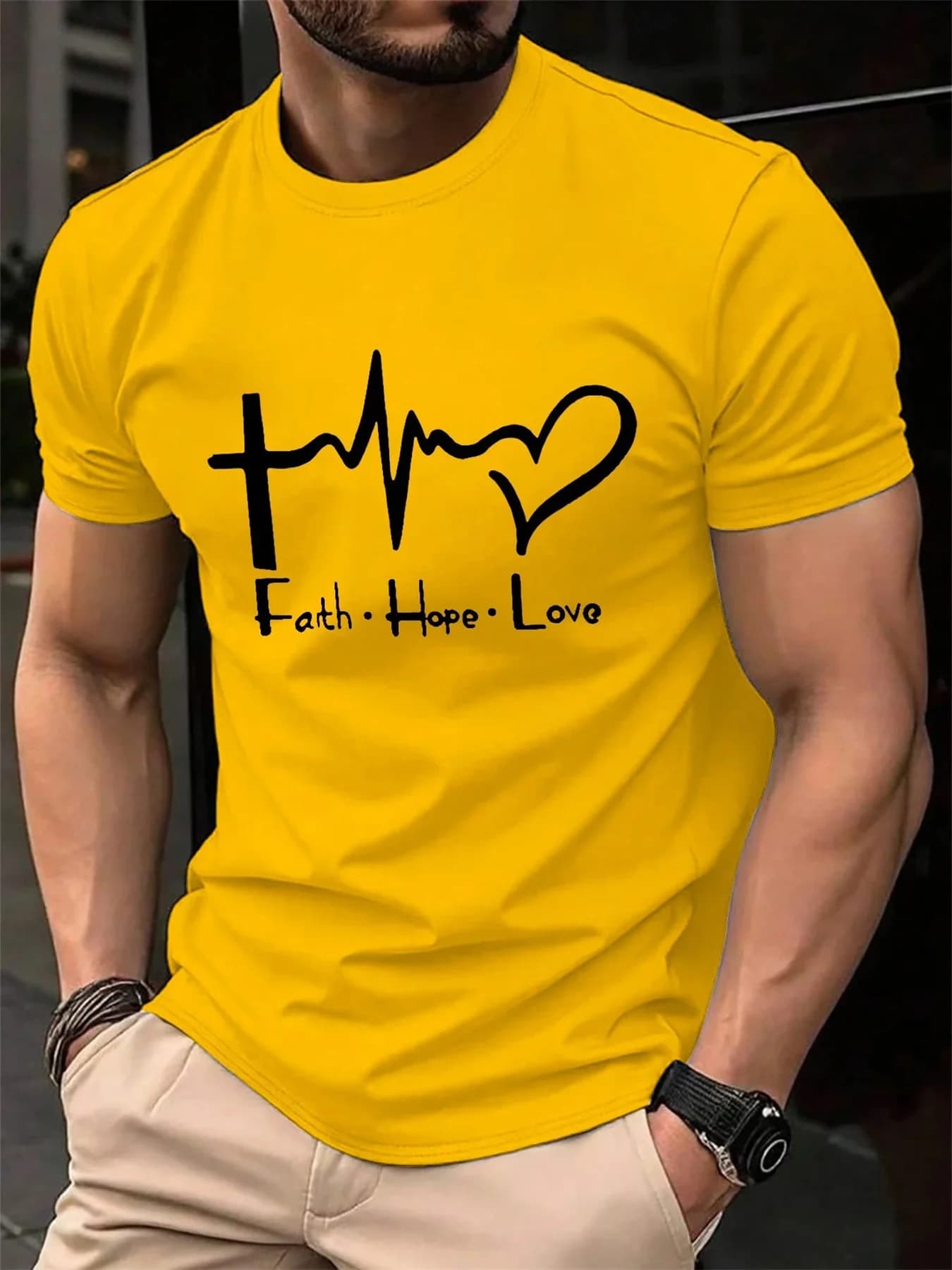 T-shirt manches courtes col rond homme, 100% coton, à la mode, décontracté, ample, grande taille, im