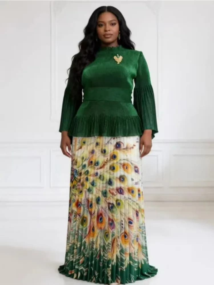 Ensemble plissé africain Miyake Folds 2026, nouvelle collection, imprimé, coupe ample, mode féminine