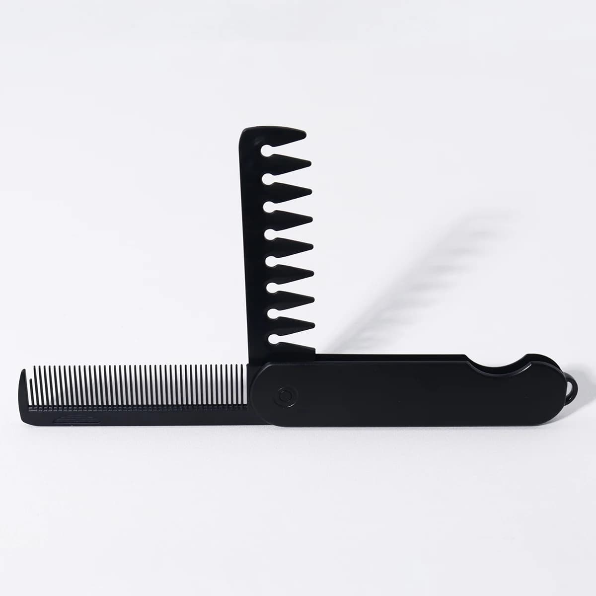 Peigne pliant noir 2 en 1, peigne pliant à double dent pour frange sèche et humide, design portable,