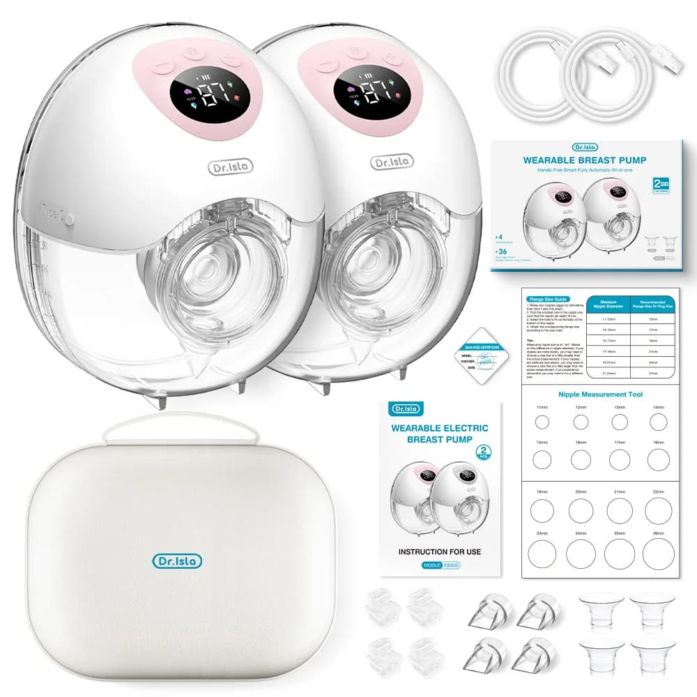 MAMIJOY 2 pièces tire-lait électrique portable 4 Modes 36 niveaux d'aspiration silencieux anti-fuite