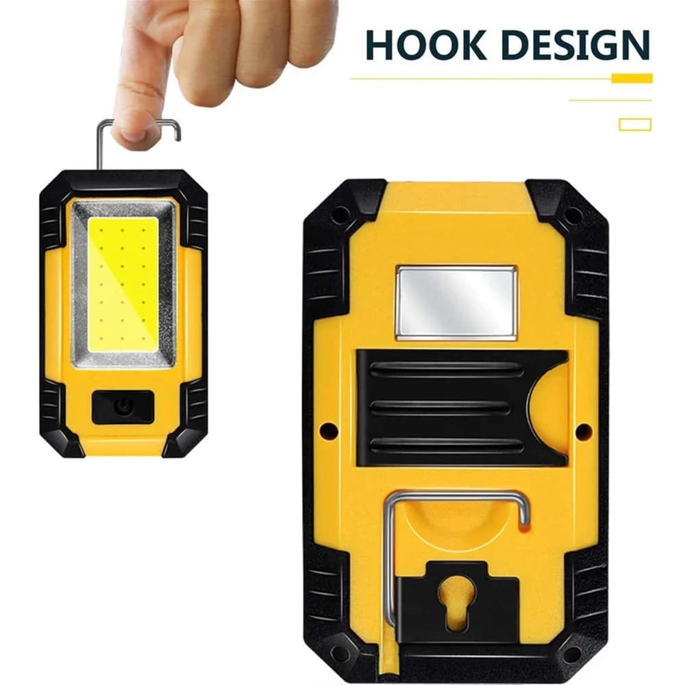 Lampe de travail Led 4000mah, Rechargeable, COB, Super brillante, avec lanterne magnétique Portable 