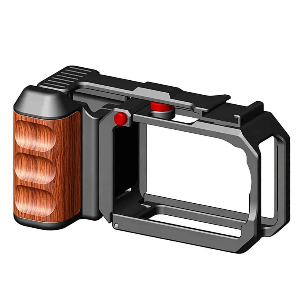 Cage pour caméra Action 6 avec poignée en bois, kit de cadre métallique pour la photographie de rue,