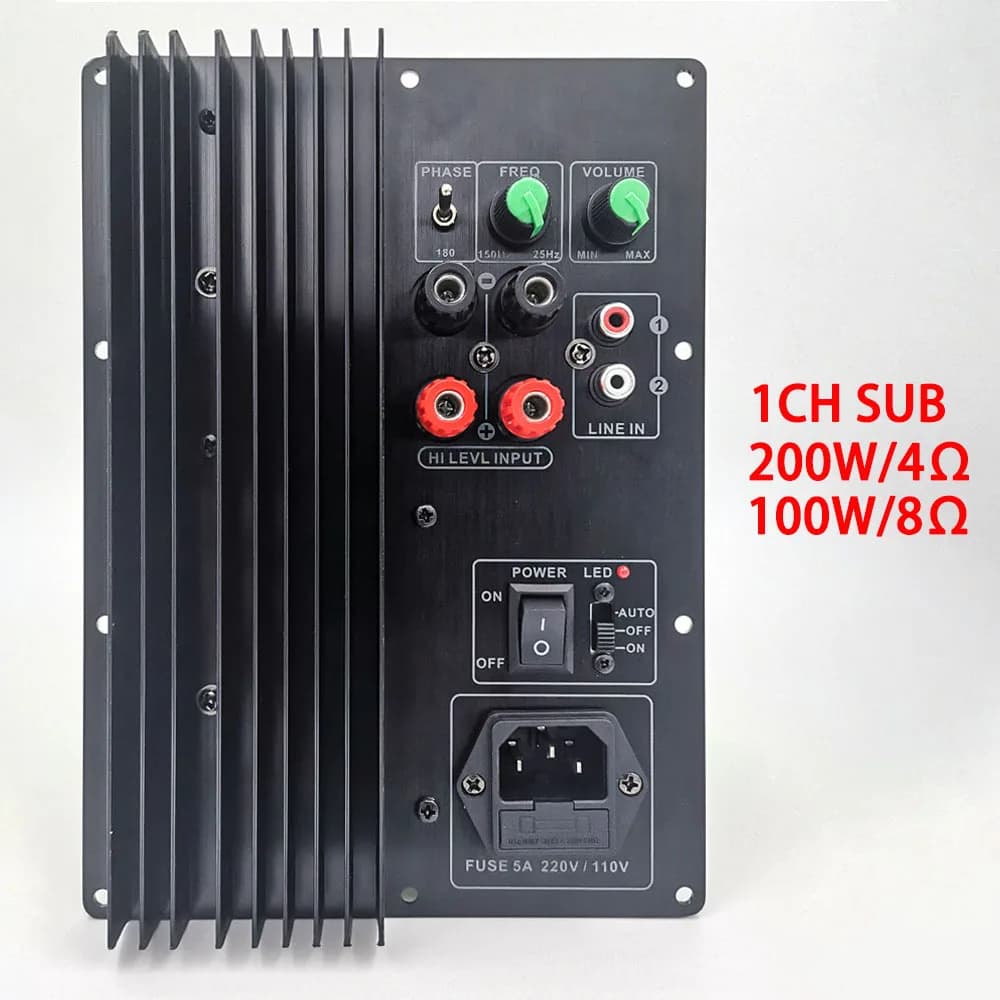 110-220V 200W 100W caisson de basses lourd carte amplificateur de puissance numérique 5.1 et 7.1 car