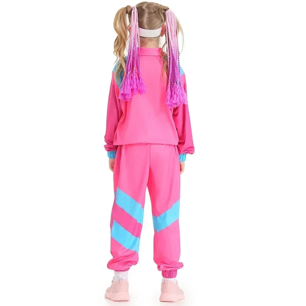 Enfants garçons et filles 80s 90s vêtements de sport Costume rétro Disco Hip Hop mode Patchwork ferm