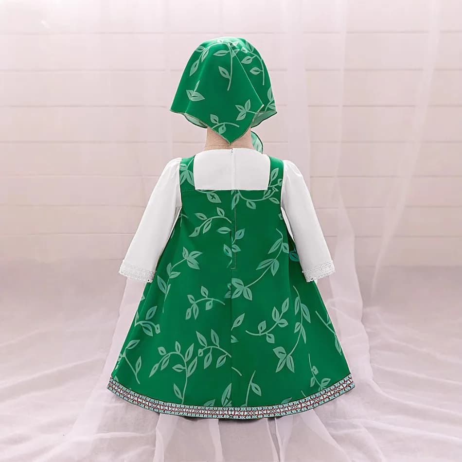 Costume de cosplay Masha pour tout-petits, tenue de dessin animé d'Halloween pour filles, robes rose