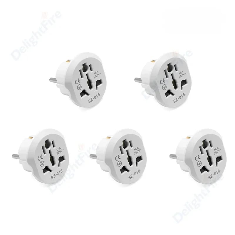 Adaptateur de prise ue 16A 250V, convertisseur d'adaptateur de voyage ue, 2 prises rondes universell
