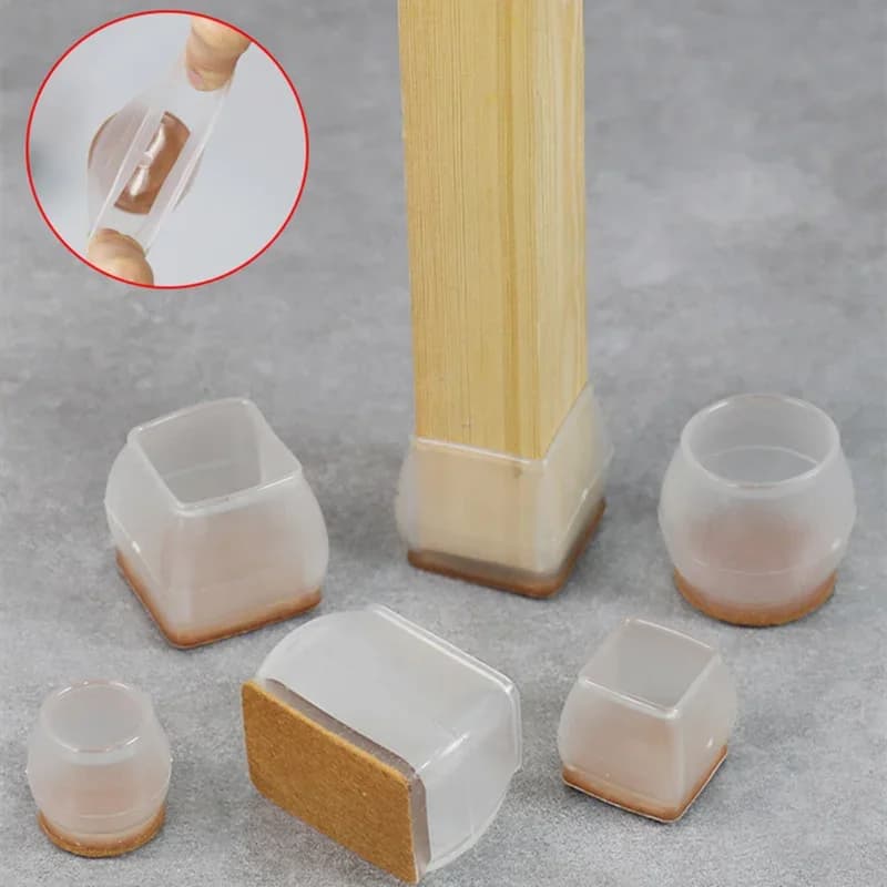 Protecteur de sol pour pieds de chaise en silicone amélioré, 4 pièces, coussinets de pieds antidérap