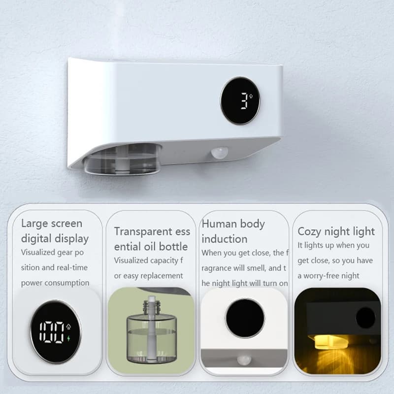 Diffuseur d'aromathérapie intelligent Mi à détection de présence humaine, mural, sans perçage, recha
