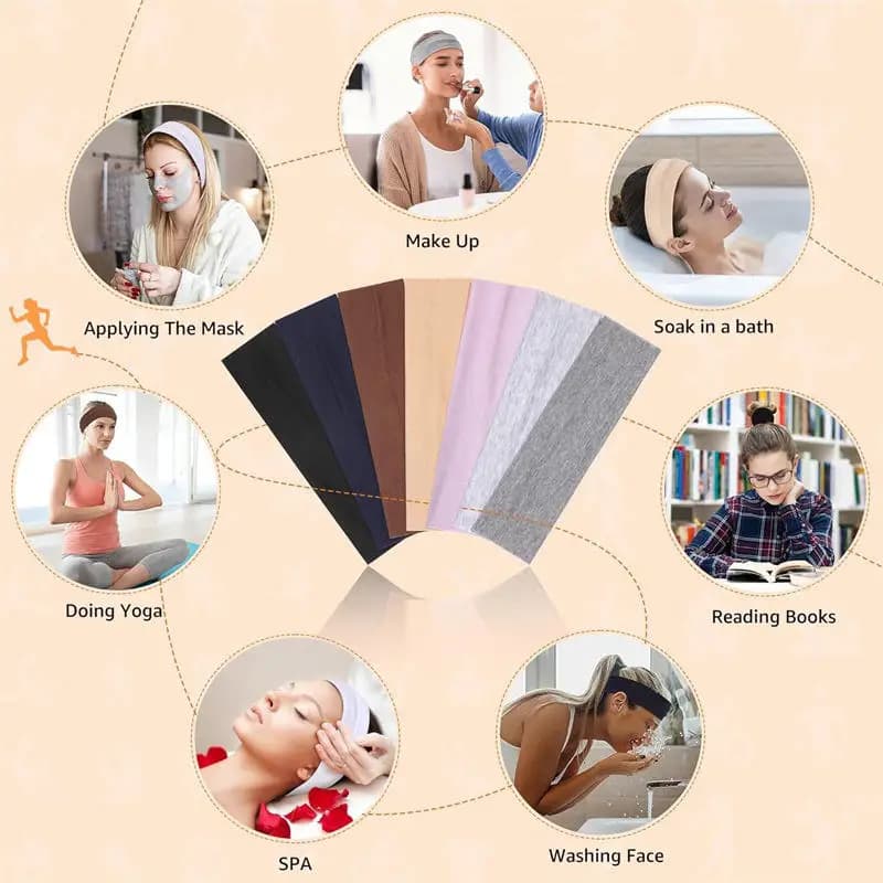 7 pièces bandeaux de sport élastiques pour femmes bandeaux extensibles de couleur bonbon bandeaux de