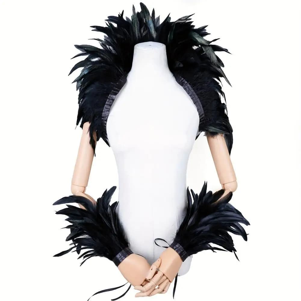 Châle élégant en plumes rouges pour femmes, pour Halloween, Punk, Cosplay, fête Y2K, Style de stylis