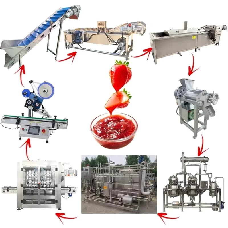 Ligne de production de purée de tomates, machine automatique pour la fabrication de confiture, trait