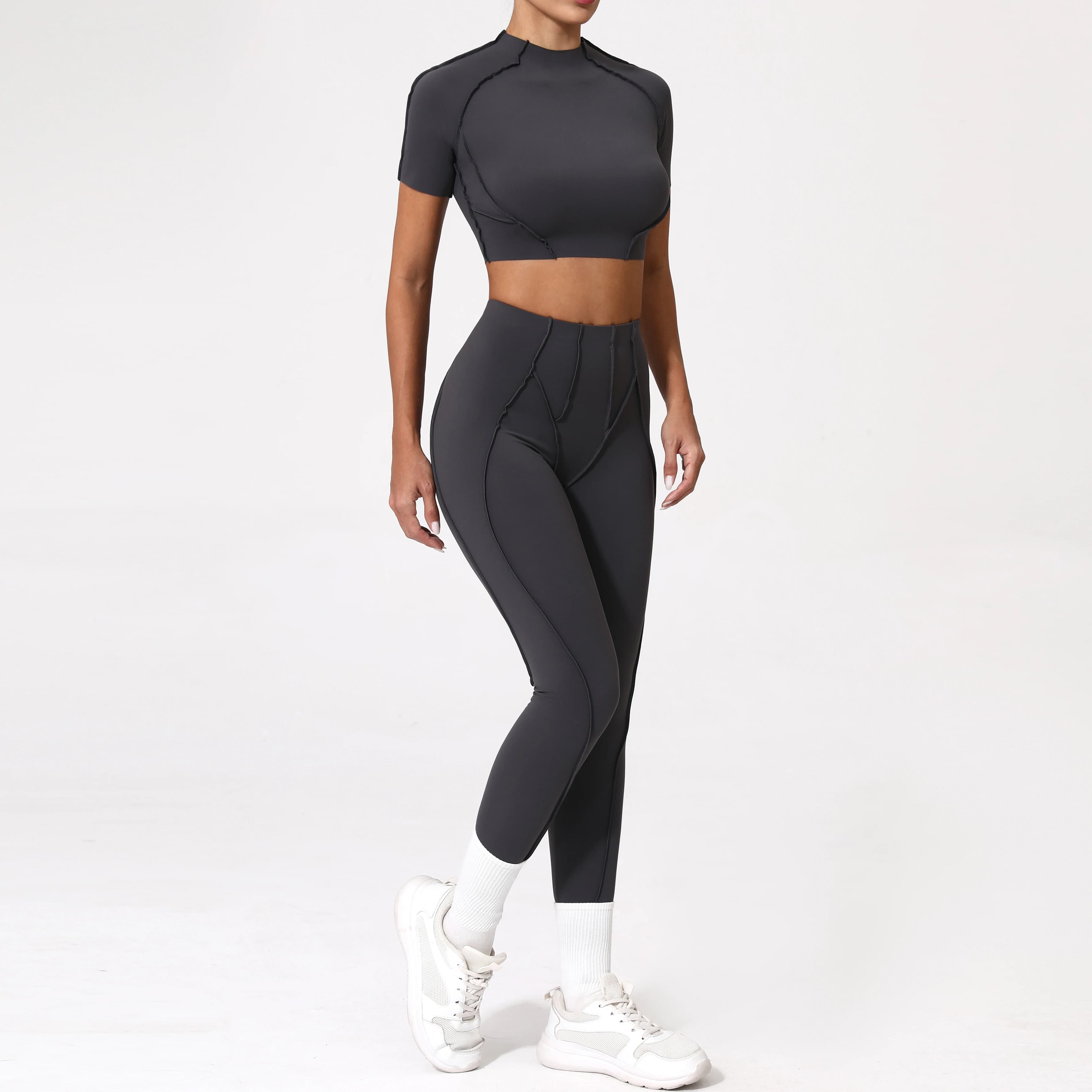 Costume de Yoga 2 pièces pour femmes, ensemble de sport à séchage rapide, survêtement pour course à 