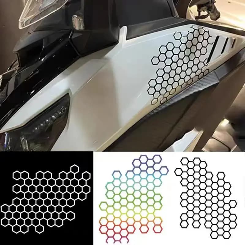 Autocollant de moto personnalisé en nid d'abeille, décoration de carrosserie pour rénovation de voit