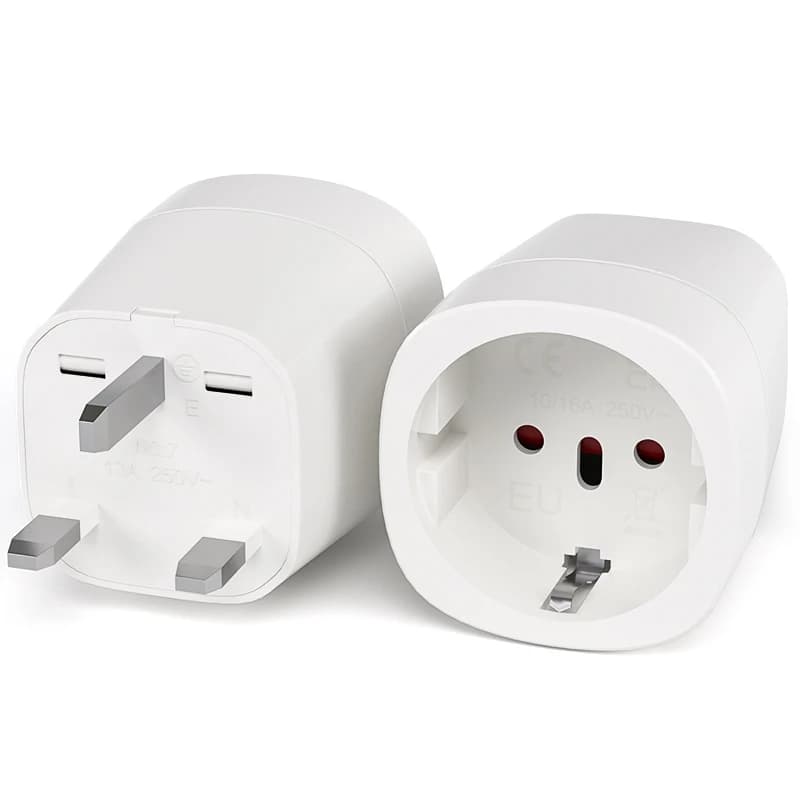 2 pièces adaptateur de prise ue vers royaume-uni prise de voyage angleterre adaptateur de convertiss