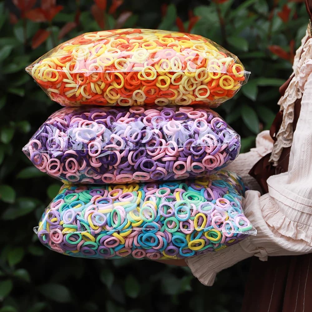 100 pièces coloré de base en Nylon élastique bandeau pour fille queue de cheval tenir Scrunchie élas