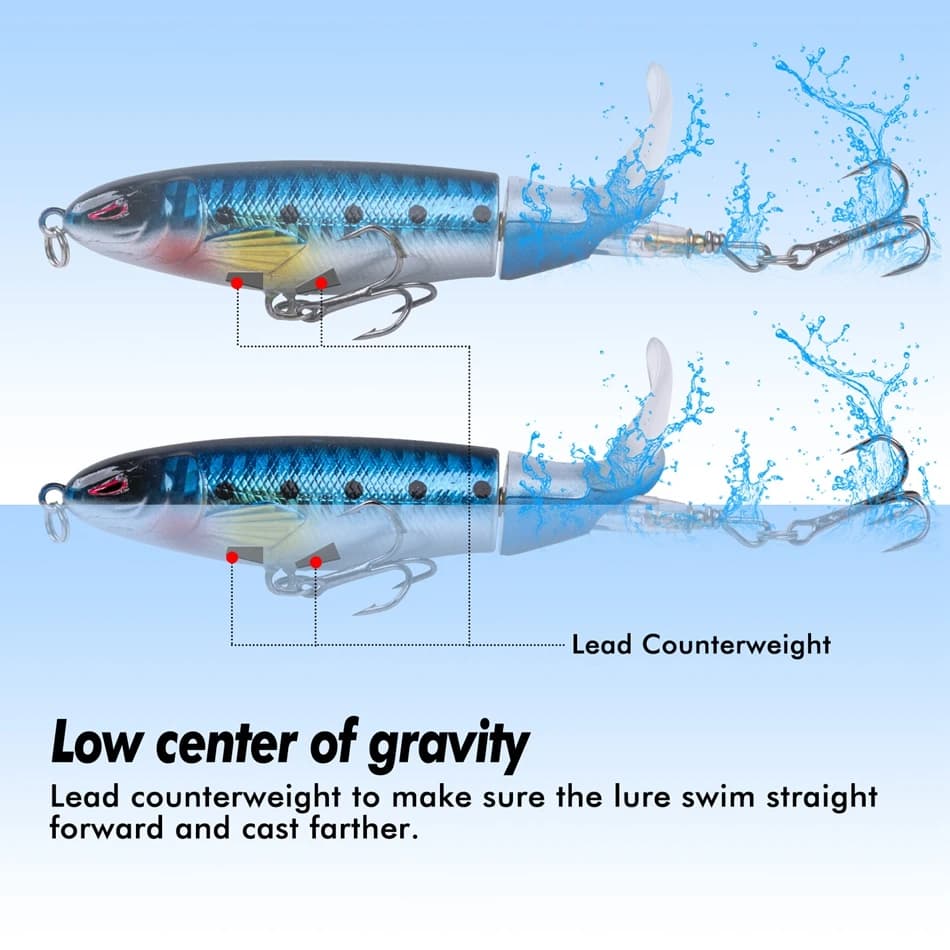 Goture 1 pièces Whopper Popper leurre de pêche 13g/17g/35g pour matériel de pêche flottant queue rot