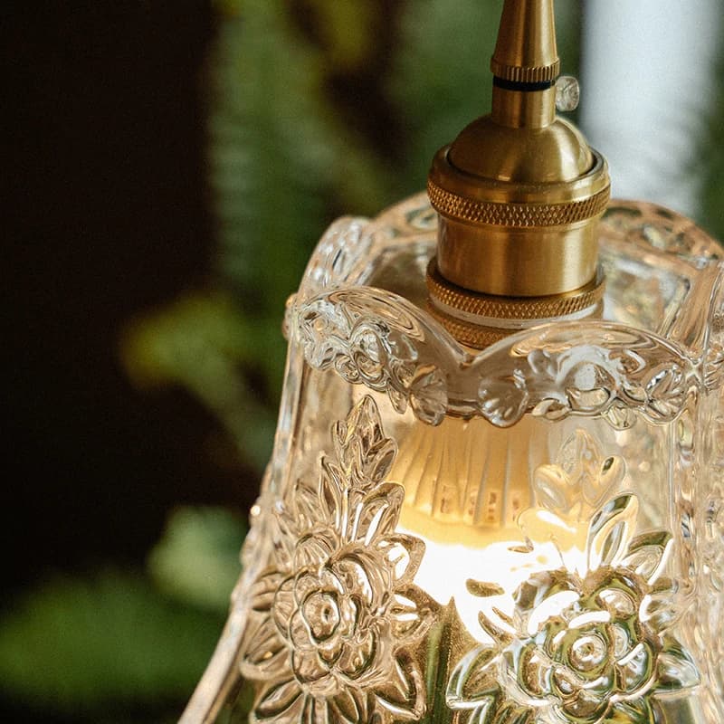 3 Styles nordique fleur verre pendentif lumières chambre Restaurant salle à manger suspension Vintag