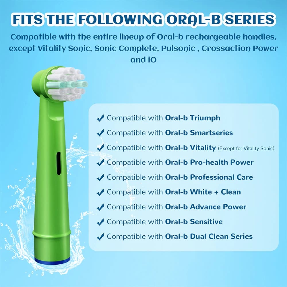 Têtes de rechange pour brosse à dents électrique, compatibles avec les enfants Oral B Braun, poils s