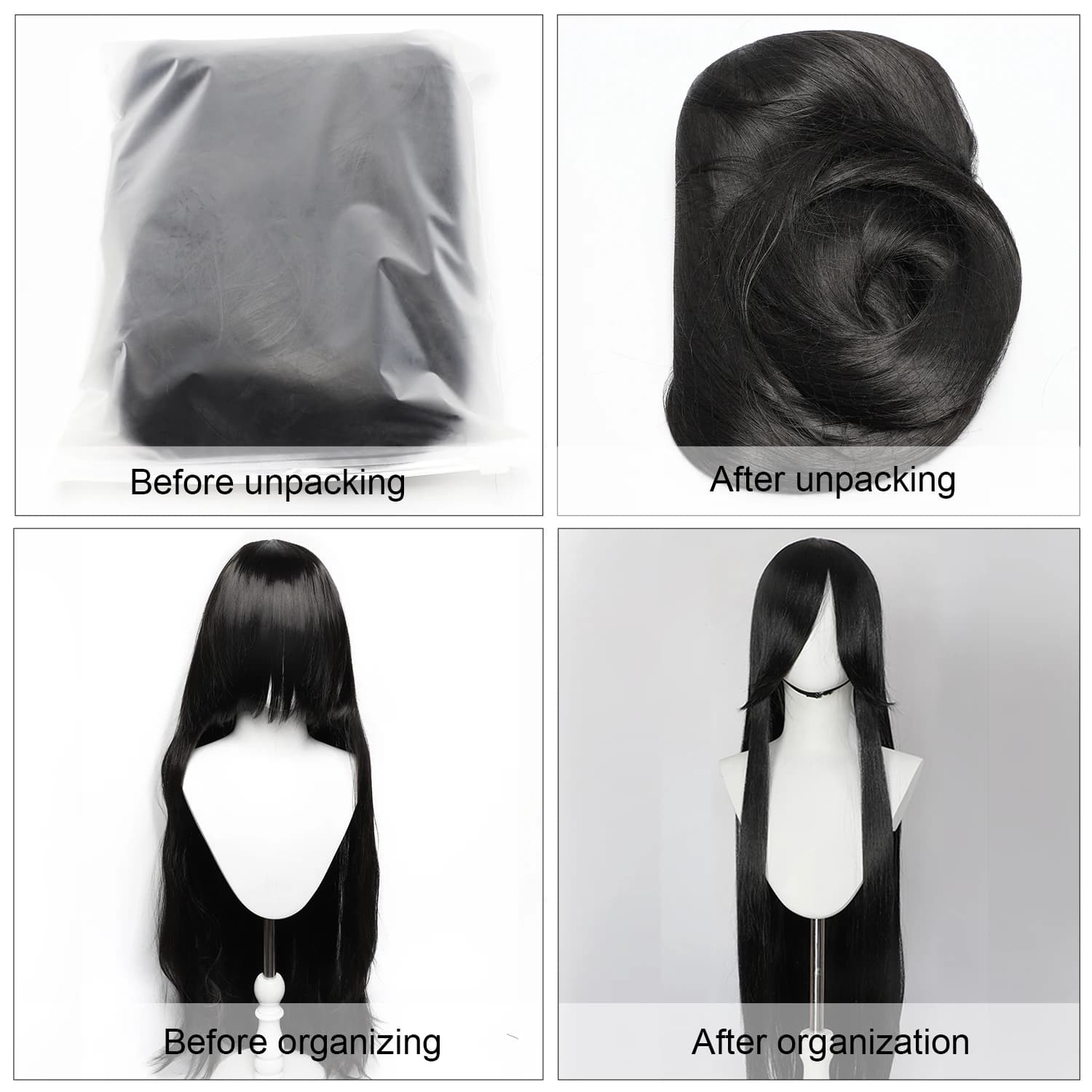 Perruque de Cosplay synthétique longue et lisse de 100CM avec frange, perruque de Cosplay rose viole