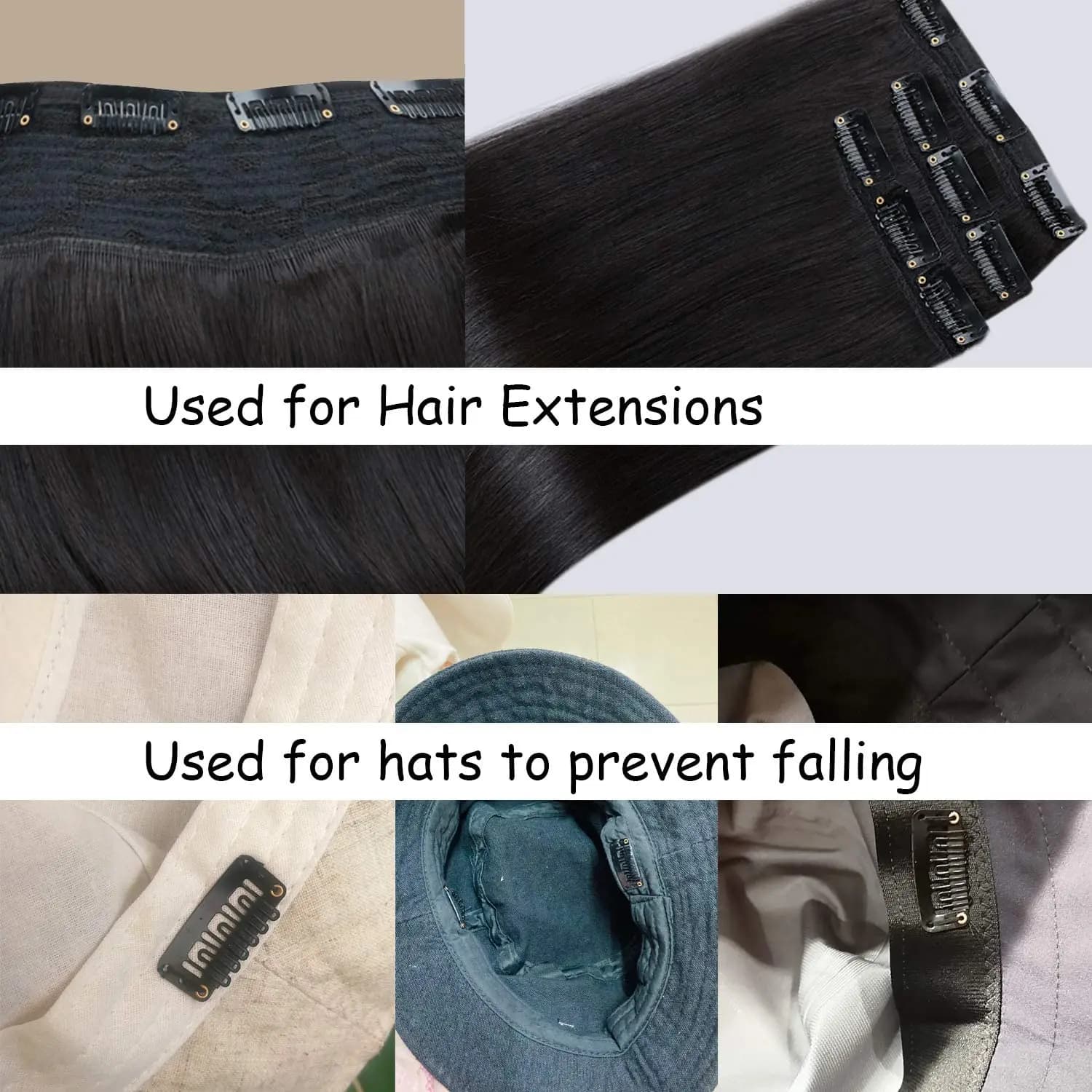 50pcs 2.3cm-3.6cm couleur marron noir perruque Clips Snap Clip pour Extension de cheveux perruque tr