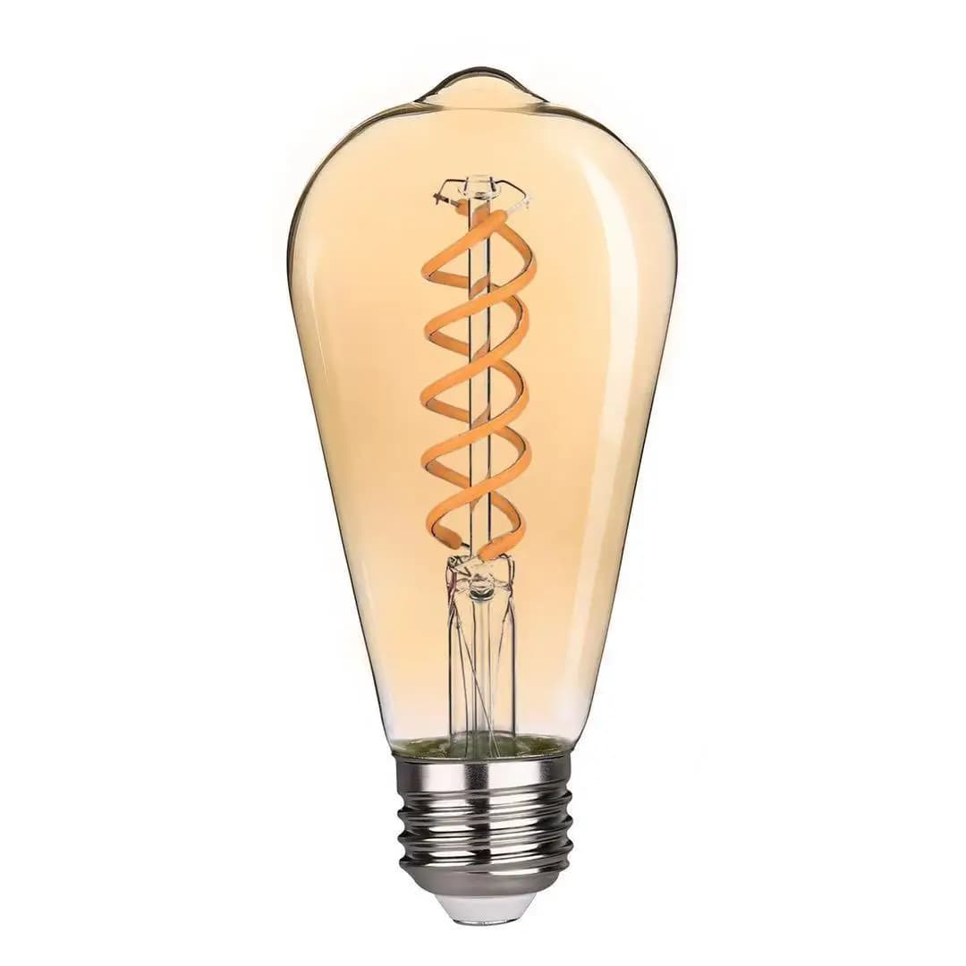LED rétro économie d'énergie Double hélice ST64 220V 6W blanc chaud Flexible maison éclairage Commer