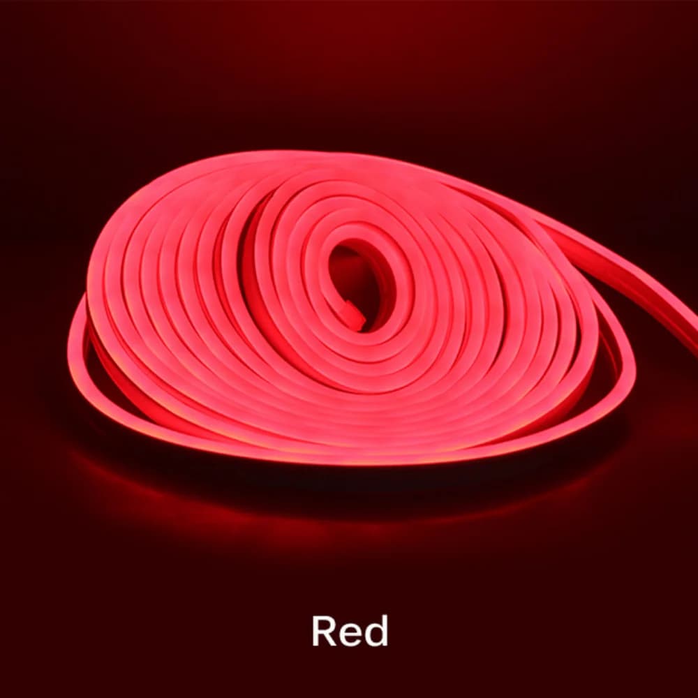 1 rouleau 12V 196,85 pouces/5M LED néon en Silicone Flexible, bande lumineuse LED extérieure étanche