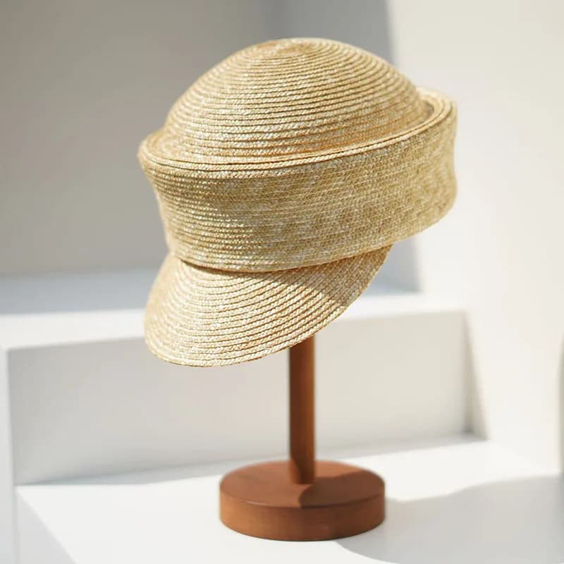 Chapeau de soleil d'été pour femme, chapeau de paille irrégulier, visière, chapeau de journal, activ