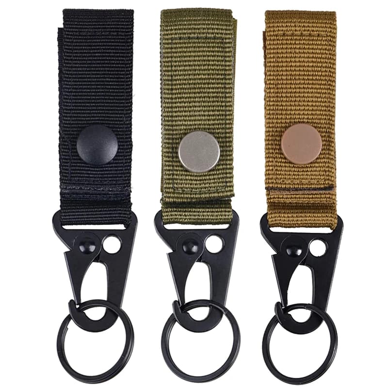 Porte-clés tactique Molle porte-clés en Nylon Molle sangle sac à dos suspendu porte-clés crochet ave