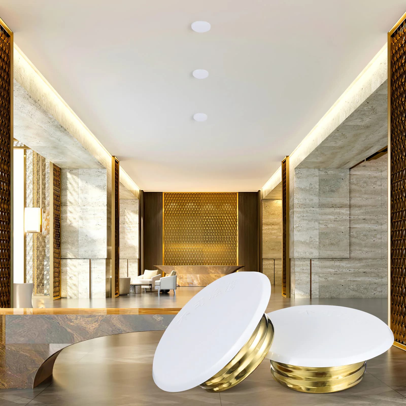 Plaques de protection pour sprinklers d'incendie, 4 pièces, pour système de sprinklers de plafond, a