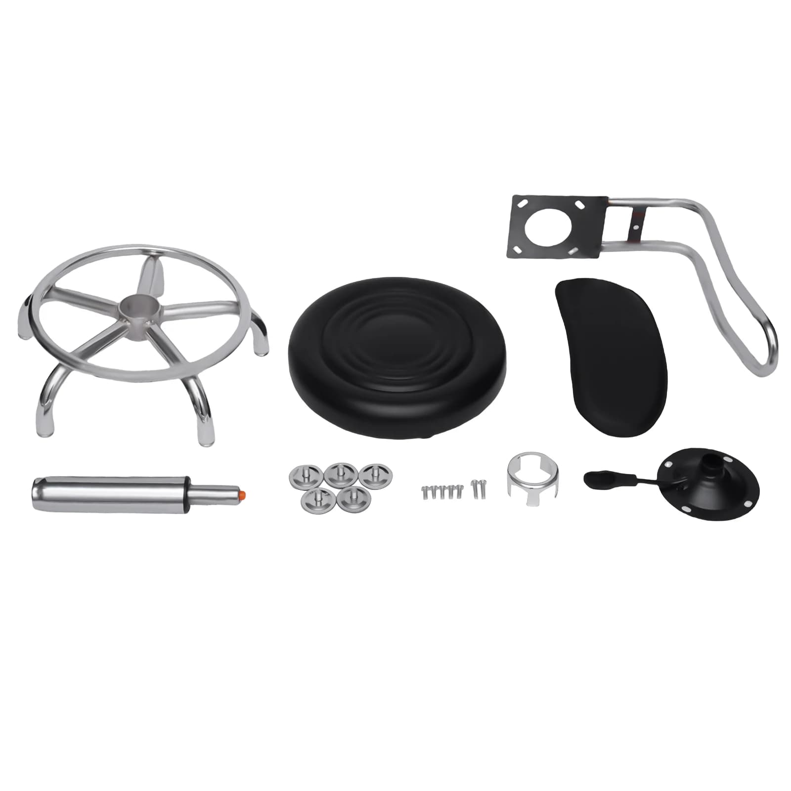 Banc rond réglable pour atelier, chaise hydraulique, bar, garage, recommandé, dossier et repose-pied