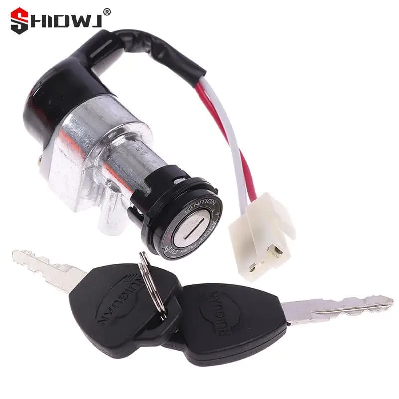 1set Universel Haute Performance Batterie Chargeur Serrure Avec 2 Clés Pour Moto Vélo Électrique Sco