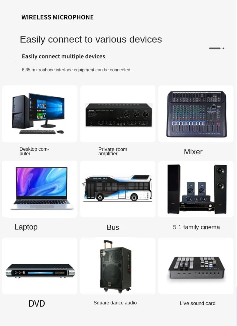 Microphone sans fil 2 canaux UHF, fréquence fixe, portable, pour fête, karaoké, église professionnel
