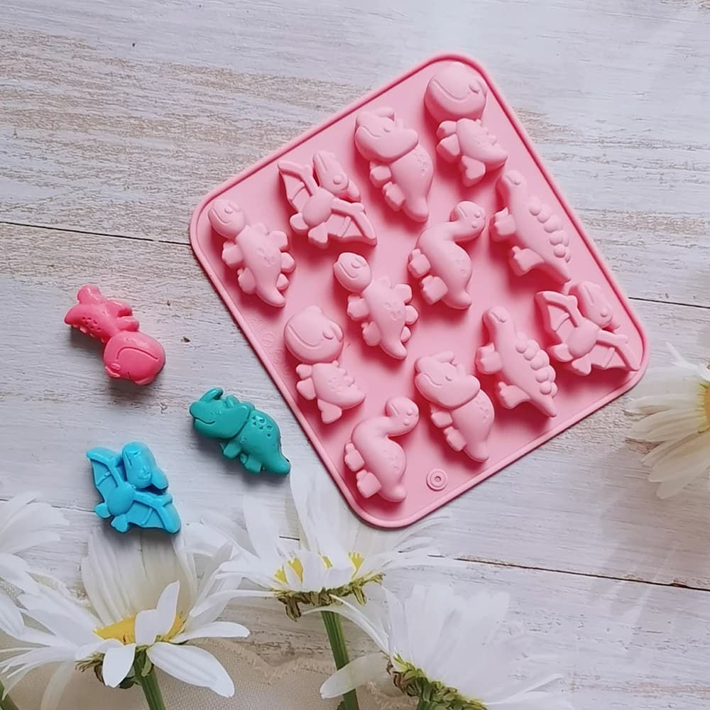 Moule 3D dinosaure en Silicone pour Fondant, chocolat, bonbons, Biscuit, gâteau, bougie, savon, arti