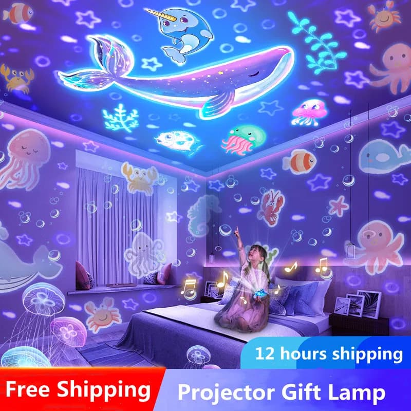 Projecteur étoilé veilleuse rotative ciel lune lampe galaxie lampe maison chambre décoration Starlig